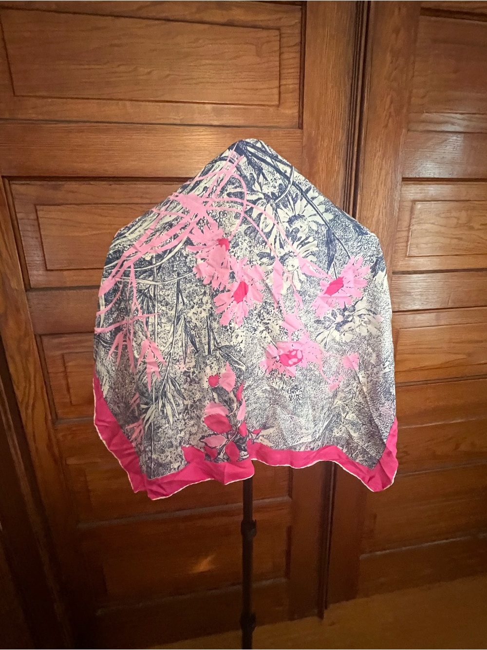 Vintage “silky” Floral Pink Decorative Scarf/Shawl - Brand Unspecified